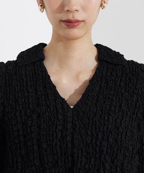 qualite(カリテ)の「ペプラムシャツ/オフィスカジュアル(シャツ/ブラウス・レディース・ブラック/オフホワイト・フリー)」の12枚目の写真