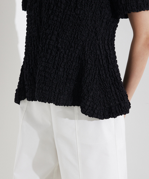 qualite(カリテ)の「ペプラムシャツ/オフィスカジュアル(シャツ/ブラウス・レディース・ブラック/オフホワイト・フリー)」の14枚目の写真