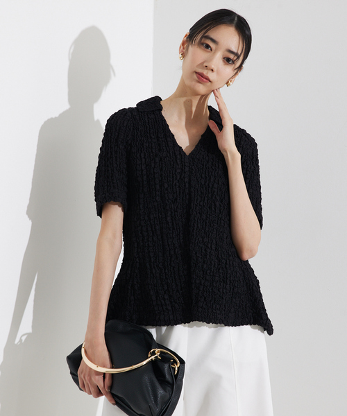 qualite(カリテ)の「ペプラムシャツ/オフィスカジュアル(シャツ/ブラウス・レディース・ブラック/オフホワイト・フリー)」の16枚目の写真