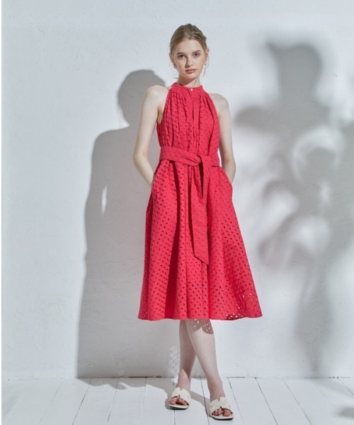 セール】Cotton lace halterneck one-piece コットンレースホルター