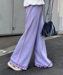 NINETY NINETY パープルワイドパンツ サイドラインワイドパンツ / Side Line Wide Pants（その他