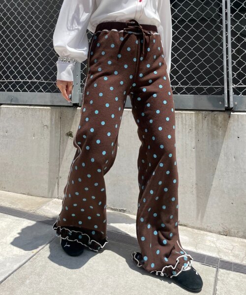 HELLO.SANFRANCISCO(ハローサンフランシスコ)の「【HELLO.SANFRANCISCO】ワッフルフレアパンツ(その他パンツ・レディース・グレー/オフホワイト/ブルー/オレンジ/ブラック/パープル/イエロー/ブラック系その他/パープル系その他/ブラウン・SMALL/MEDIUM)」の5枚目の写真
