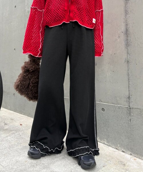 HELLO.SANFRANCISCO(ハローサンフランシスコ)の「【HELLO.SANFRANCISCO】ワッフルフレアパンツ(その他パンツ・レディース・グレー/オフホワイト/ブルー/オレンジ/ブラック/パープル/イエロー・SMALL/MEDIUM)」の8枚目の写真