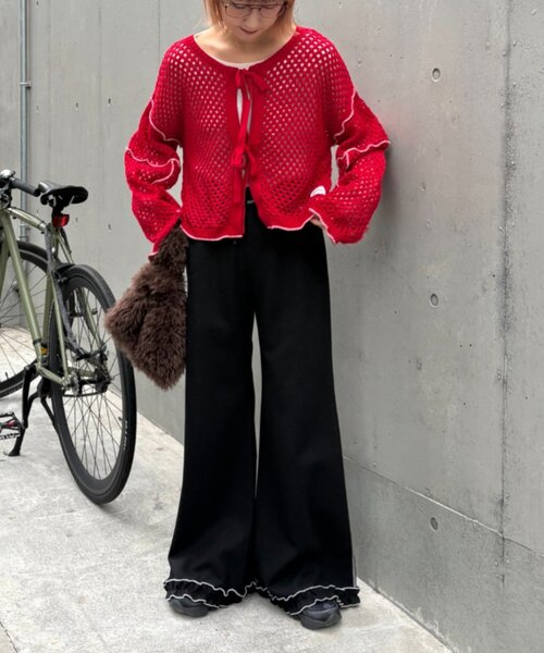 HELLO.SANFRANCISCO(ハローサンフランシスコ)の「【HELLO.SANFRANCISCO】ワッフルフレアパンツ(その他パンツ・レディース・グレー/オフホワイト/ブルー/オレンジ/ブラック/パープル/イエロー・SMALL/MEDIUM)」の9枚目の写真