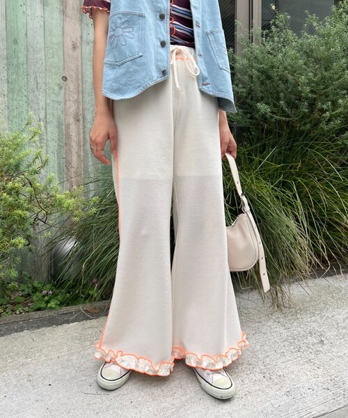 HELLO.SANFRANCISCO(ハローサンフランシスコ)の「【HELLO.SANFRANCISCO】ワッフルフレアパンツ(その他パンツ・レディース・グレー/オフホワイト/ブルー/オレンジ/ブラック/パープル/イエロー・SMALL/MEDIUM)」の13枚目の写真