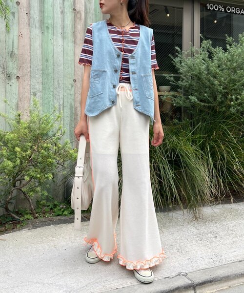 HELLO.SANFRANCISCO(ハローサンフランシスコ)の「【HELLO.SANFRANCISCO】ワッフルフレアパンツ(その他パンツ・レディース・グレー/オフホワイト/ブルー/オレンジ/ブラック/パープル/イエロー・SMALL/MEDIUM)」の14枚目の写真