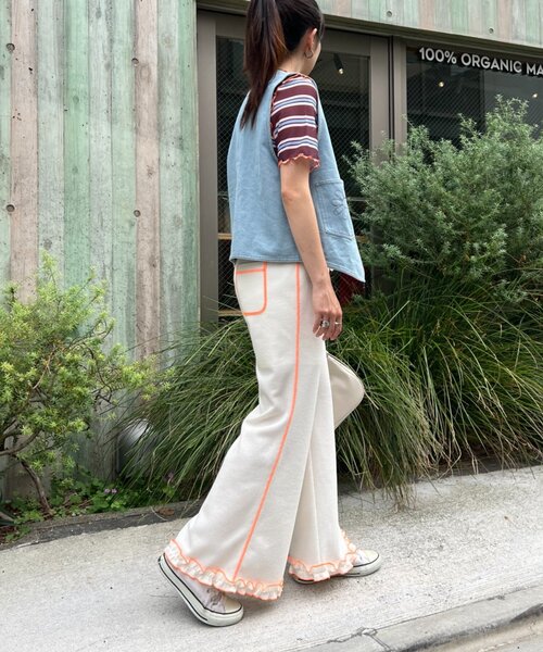 HELLO.SANFRANCISCO(ハローサンフランシスコ)の「【HELLO.SANFRANCISCO】ワッフルフレアパンツ(その他パンツ・レディース・グレー/オフホワイト/ブルー/オレンジ/ブラック/パープル/イエロー・SMALL/MEDIUM)」の16枚目の写真