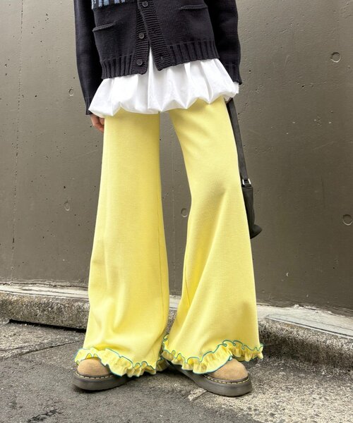HELLO.SANFRANCISCO(ハローサンフランシスコ)の「【HELLO.SANFRANCISCO】ワッフルフレアパンツ(その他パンツ・レディース・グレー/オフホワイト/ブルー/オレンジ/ブラック/パープル/イエロー・SMALL/MEDIUM)」の12枚目の写真
