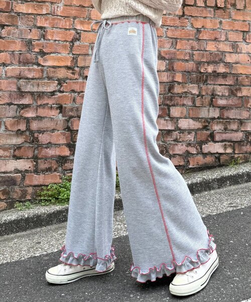 HELLO.SANFRANCISCO(ハローサンフランシスコ)の「【HELLO.SANFRANCISCO】ワッフルフレアパンツ(その他パンツ・レディース・グレー/オフホワイト/ブルー/オレンジ/ブラック/パープル/イエロー・SMALL/MEDIUM)」の14枚目の写真