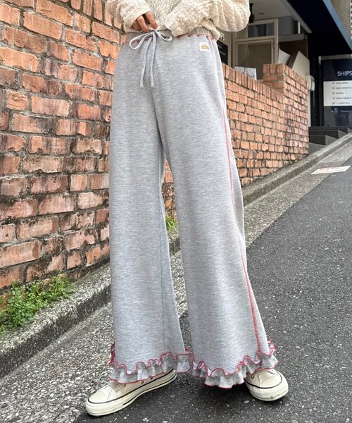HELLO.SANFRANCISCO(ハローサンフランシスコ)の「【HELLO.SANFRANCISCO】ワッフルフレアパンツ(その他パンツ・レディース・グレー/オフホワイト/ブルー/オレンジ/ブラック/パープル/イエロー・SMALL/MEDIUM)」の16枚目の写真