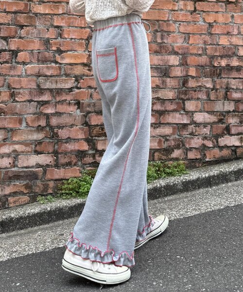 HELLO.SANFRANCISCO(ハローサンフランシスコ)の「【HELLO.SANFRANCISCO】ワッフルフレアパンツ(その他パンツ・レディース・グレー/オフホワイト/ブルー/オレンジ/ブラック/パープル/イエロー・SMALL/MEDIUM)」の18枚目の写真