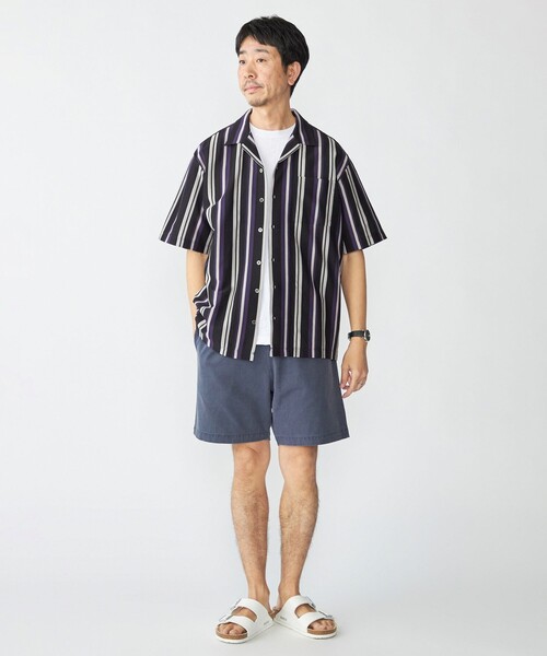 SHIPS(シップス)の「SHIPS: ハニカム ストライプ ショートスリーブ オープンカラー シャツ(シャツ/ブラウス・メンズ・グリーン/ブラック/ベージュ・SMALL/MEDIUM/LARGE/X-LARGE)」の6枚目の写真
