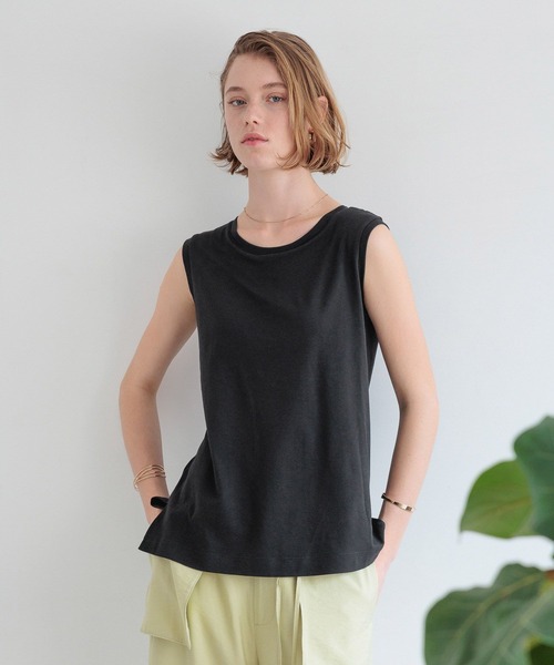 bijorie（ビジュリィ）の「【bijorie】カップ付きシルケットスムースノースリーブ／NEW BASIC series（インナーウェア/肌着・レディース・ピンク/ブラック/オフホワイト・MEDIUM/LARGE）」の3枚目の写真