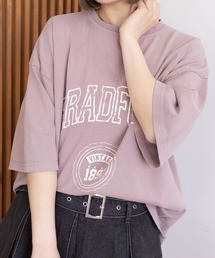 clear | オーバーサイズケミカル加工ロゴTシャツ[着回し力抜群 大人 カジュアル]≪2025SS新作(Tシャツ/カットソー)