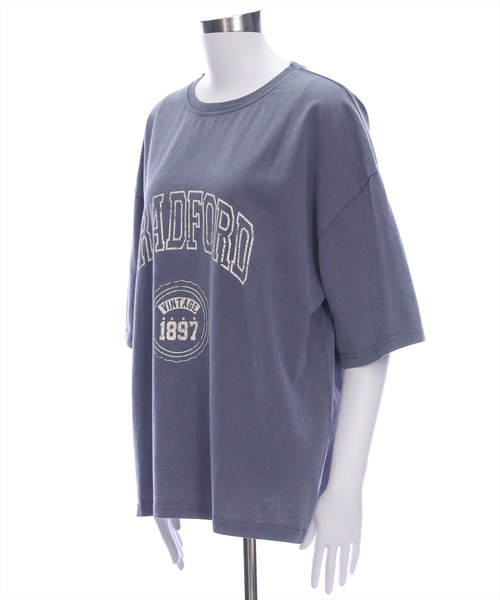 clear（クリア）の「オーバーサイズケミカル加工ロゴTシャツ[着回し力抜群 大人 カジュアル]（Tシャツ/カットソー・レディース・ピンク/ネイビー/チャコールグレー・F）」の14枚目の写真