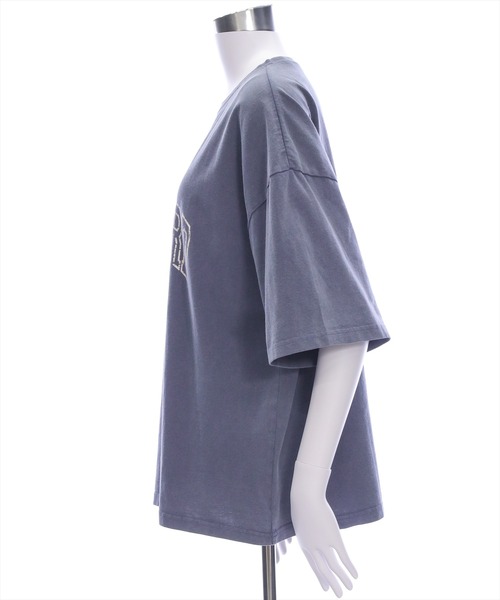 clear（クリア）の「オーバーサイズケミカル加工ロゴTシャツ[着回し力抜群 大人 カジュアル]（Tシャツ/カットソー・レディース・ピンク/ネイビー/チャコールグレー・F）」の13枚目の写真