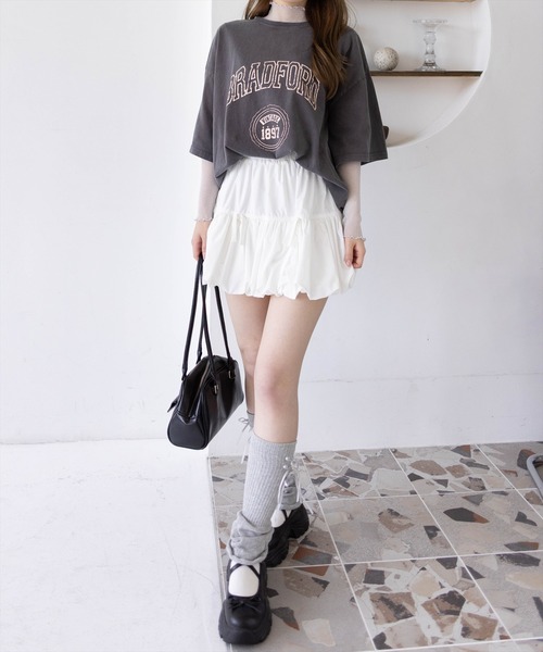 clear（クリア）の「オーバーサイズケミカル加工ロゴTシャツ[着回し力抜群 大人 カジュアル]（Tシャツ/カットソー・レディース・ピンク/ネイビー/チャコールグレー・F）」の16枚目の写真