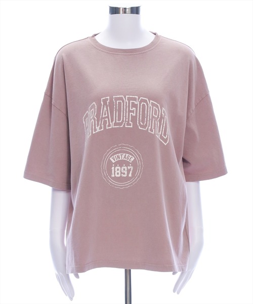 clear（クリア）の「オーバーサイズケミカル加工ロゴTシャツ[着回し力抜群 大人 カジュアル]（Tシャツ/カットソー・レディース・ピンク/ネイビー/チャコールグレー・F）」の18枚目の写真