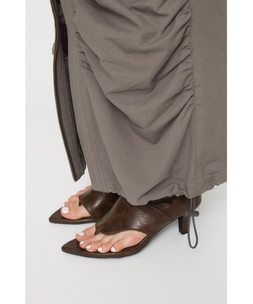 LAGUA GEM（ラグアジェム）の「COTTON SHIRRING ロングスカート（スカート・レディース・ブラック/チャコールグレー/ブルー・MEDIUM/SMALL/X-SMALL）」の4枚目の写真
