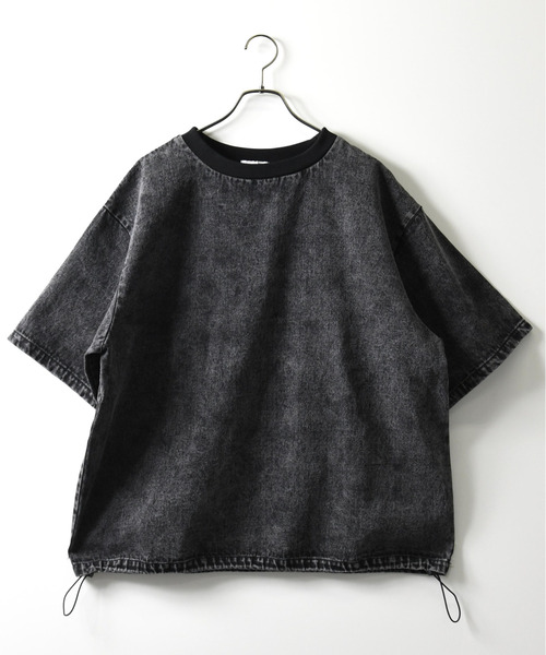 neos（ネオス）の「【neos】ルーズシルエット ビンテージライク ドローコード ハーフスリーブ デニム Tシャツ（Tシャツ/カットソー・メンズ・ブルー/ブラック/サックスブルー・MEDIUM/LARGE/X-LARGE）」の19枚目の写真