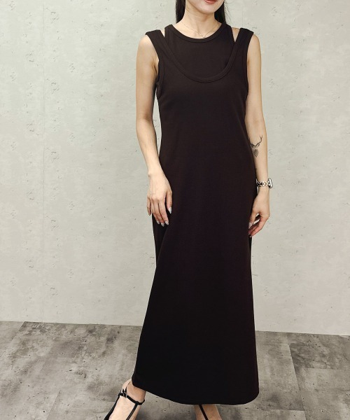 Per sist ence（パーシエンス）の「カットリブマルチWAYセットワンピース（ワンピース・レディース・チャコールグレー/ブラック/ブラウン・ONE SIZE）」の8枚目の写真