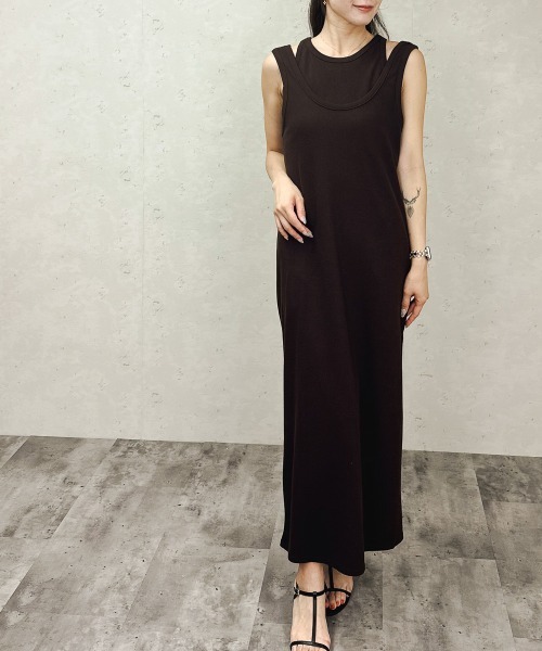 Per sist ence（パーシエンス）の「カットリブマルチWAYセットワンピース（ワンピース・レディース・チャコールグレー/ブラック/ブラウン・ONE SIZE）」の9枚目の写真