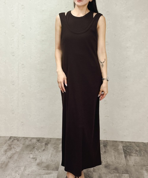 Per sist ence（パーシエンス）の「カットリブマルチWAYセットワンピース（ワンピース・レディース・チャコールグレー/ブラック/ブラウン・ONE SIZE）」の10枚目の写真