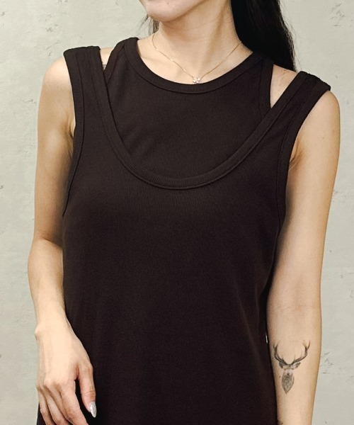 Per sist ence（パーシエンス）の「カットリブマルチWAYセットワンピース（ワンピース・レディース・チャコールグレー/ブラック/ブラウン・ONE SIZE）」の12枚目の写真