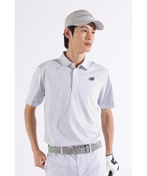 セール】【new balance golf】ジオメトリ柄 半袖 カラーシャツ