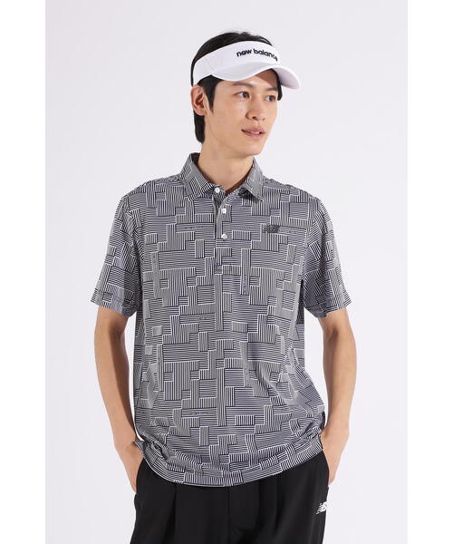 美品new balanceゴルフ半袖シャツ サイズ4 ブラック UVカット 半袖 カラーシャツ (MENS) | new balance golf