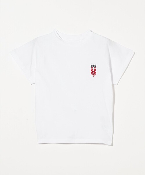 エンブロイダリーロゴＴシャツ　カシミヤ　BARRIE セール】【別注】＜s/e/o＞ロゴ エンブロイダリー Tシャツ（T
