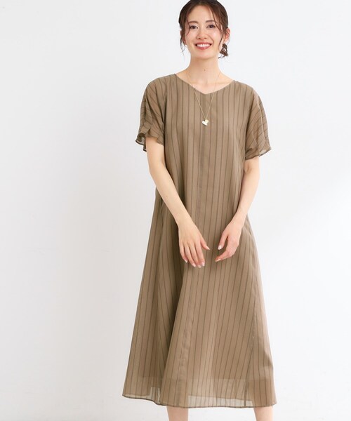 Reflect ワンピース　新品未使用　今すぐ使えるワンピースお値下げセール中 セール】【夏SALE／一枚で決まる◎／手洗い可】シアーストライプ