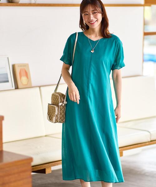 クロスホルター ワンピース ストライプ Aライン ロング nr9530 セール】【夏SALE／一枚で決まる◎／手洗い可】シアーストライプ