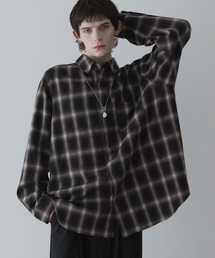 remer | loose basic oversize shirt - ombre check / ルーズベーシックオーバーサイズシャツ - オンブレチェック(シャツ/ブラウス)