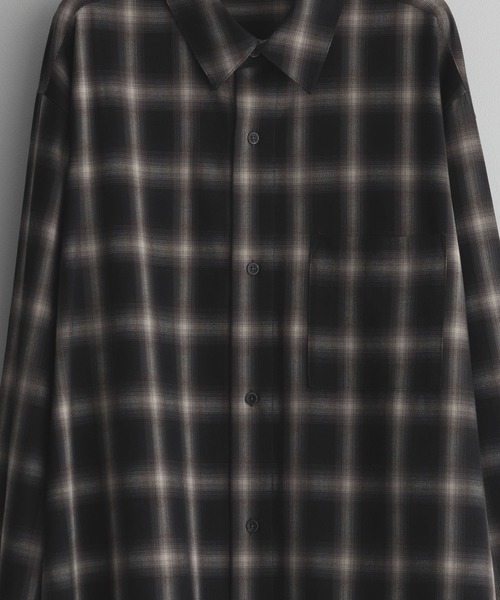 remer(リメール)の「loose basic oversize shirt - ombre check / ルーズベーシックオーバーサイズシャツ - オンブレチェック(シャツ/ブラウス・メンズ・ブラウン/ブラック・LARGE/MEDIUM/SMALL/X-SMALL)」の5枚目の写真