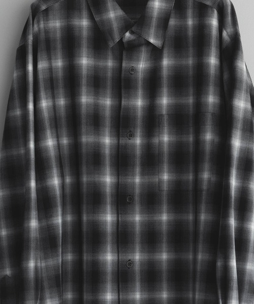 remer(リメール)の「loose basic oversize shirt - ombre check / ルーズベーシックオーバーサイズシャツ - オンブレチェック(シャツ/ブラウス・メンズ・ブラウン/ブラック・LARGE/MEDIUM/SMALL/X-SMALL)」の13枚目の写真