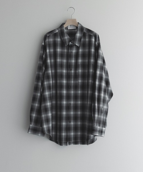 remer(リメール)の「loose basic oversize shirt - ombre check / ルーズベーシックオーバーサイズシャツ - オンブレチェック(シャツ/ブラウス・メンズ・ブラウン/ブラック・LARGE/MEDIUM/SMALL/X-SMALL)」の12枚目の写真