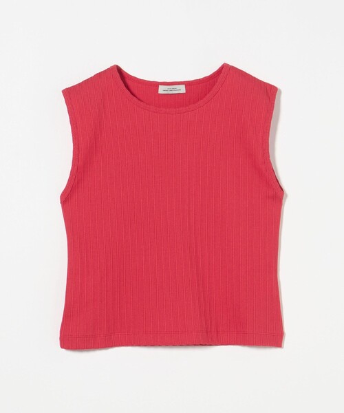 green label relaxing(グリーンレーベルリラクシング)の「アイレット リブ クロップド ノースリーブ Tシャツ(Tシャツ/カットソー・レディース・オフホワイト/ブラック/レッド・FREE)」の16枚目の写真