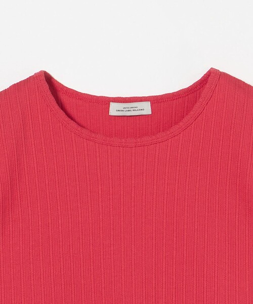 green label relaxing(グリーンレーベルリラクシング)の「アイレット リブ クロップド ノースリーブ Tシャツ(Tシャツ/カットソー・レディース・オフホワイト/ブラック/レッド・FREE)」の18枚目の写真