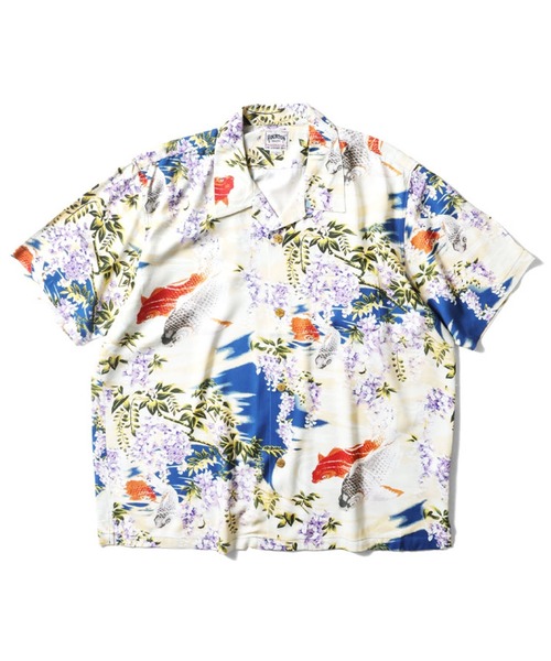 HOUSTON(ヒューストン)の「HOUSTON アロハシャツ(鯉)(シャツ/ブラウス・メンズ・ブラック/ブルー/パープル・MEDIUM/X-LARGE/XX-LARGE/LARGE)」の3枚目の写真