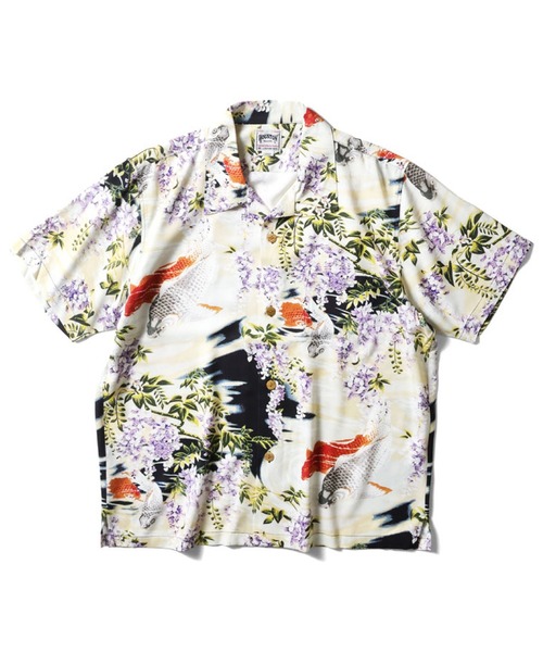 HOUSTON(ヒューストン)の「HOUSTON アロハシャツ(鯉)(シャツ/ブラウス・メンズ・ブラック/ブルー/パープル・MEDIUM/X-LARGE/XX-LARGE/LARGE)」の2枚目の写真