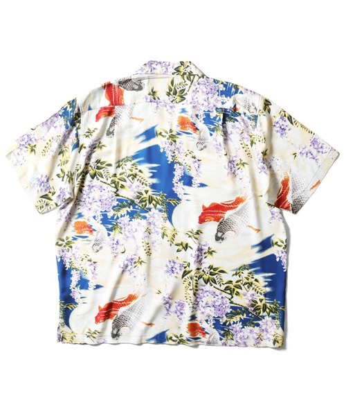 HOUSTON(ヒューストン)の「HOUSTON アロハシャツ(鯉)(シャツ/ブラウス・メンズ・ブラック/ブルー/パープル・MEDIUM/X-LARGE/XX-LARGE/LARGE)」の4枚目の写真