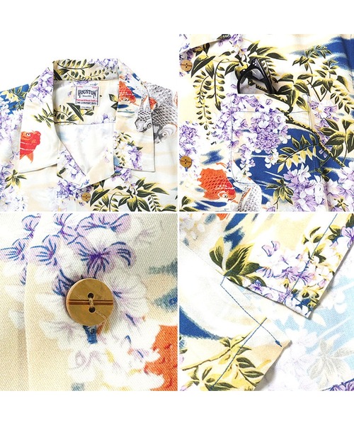 HOUSTON(ヒューストン)の「HOUSTON アロハシャツ(鯉)(シャツ/ブラウス・メンズ・ブラック/ブルー/パープル・MEDIUM/X-LARGE/XX-LARGE/LARGE)」の5枚目の写真