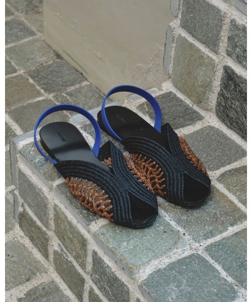TODAYFUL Raffia×Leatherトゥデイフル サンダル セール】Raffia Slide Sandals（サンダル）｜TODAYFUL（トゥデイ