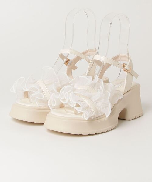 ASTORIA ODIER（アストリアオディール）の「シアークロスフリル厚底サンダル（サンダル・レディース・アイボリー/ブラック/ライトグレー・MEDIUM/LARGE/SMALL）」の21枚目の写真