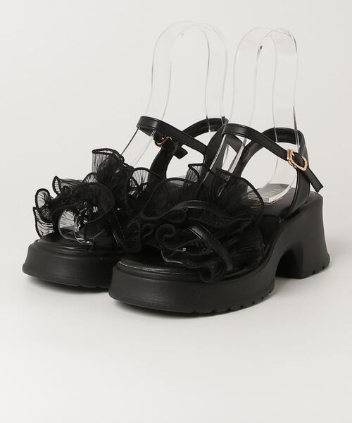 ASTORIA ODIER（アストリアオディール）の「シアークロスフリル厚底サンダル（サンダル・レディース・アイボリー/ブラック/ライトグレー・MEDIUM/LARGE/SMALL）」の20枚目の写真