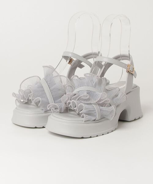 ASTORIA ODIER（アストリアオディール）の「シアークロスフリル厚底サンダル（サンダル・レディース・アイボリー/ブラック/ライトグレー・MEDIUM/LARGE/SMALL）」の19枚目の写真