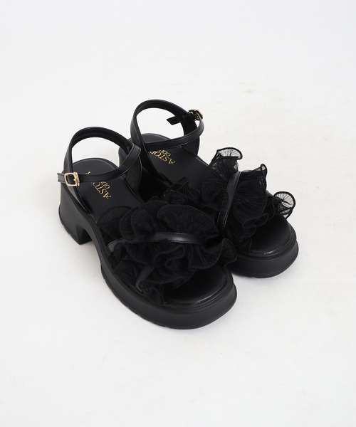 ASTORIA ODIER（アストリアオディール）の「シアークロスフリル厚底サンダル（サンダル・レディース・アイボリー/ブラック/ライトグレー・MEDIUM/LARGE/SMALL）」の11枚目の写真