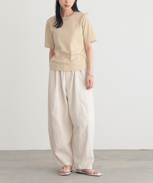 for/c(フォーシー)の「ラメ半袖Tシャツ【サスティナブル】(Tシャツ/カットソー・レディース・ライトベージュ/ブラック/ライトグレー・L/M)」の7枚目の写真
