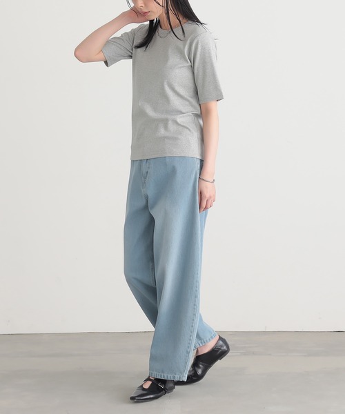 for/c(フォーシー)の「ラメ半袖Tシャツ【サスティナブル】(Tシャツ/カットソー・レディース・ライトベージュ/ブラック/ライトグレー・L/M)」の21枚目の写真